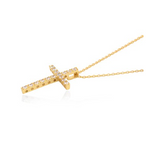 Gold Vermeil Cross with Cubic Zirconia