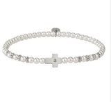 Pearl Bracelet with Side Cross