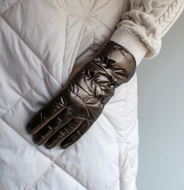 Bronze Puffer Gloves