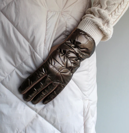 Bronze Puffer Gloves
