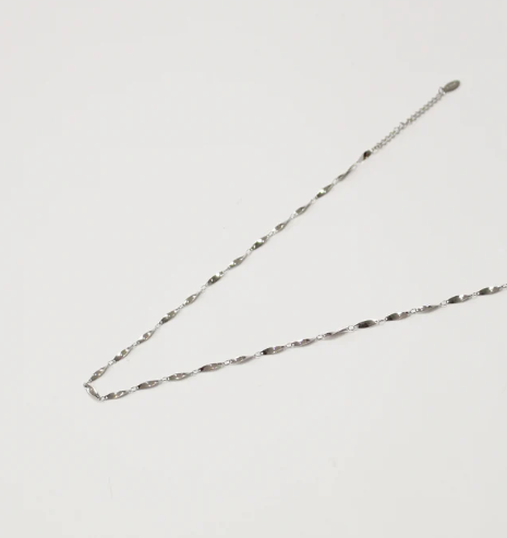 Short Silver Wave Necklace