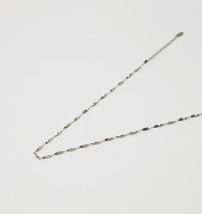 Short Silver Wave Necklace