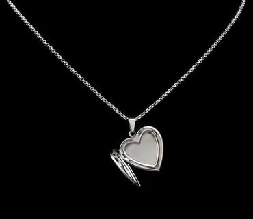Stainless Steel Heart Locket with Mother of Pearl