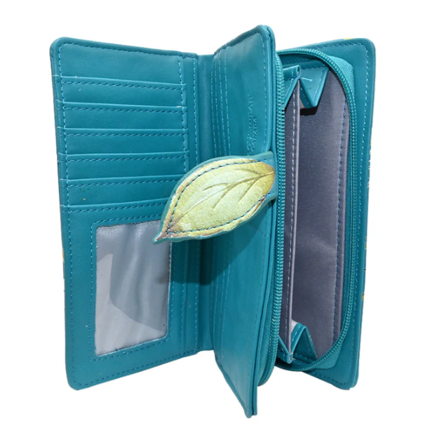 Teal Embossed Floral Wallet