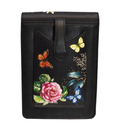 Crossbody Purse – Embossed Flowers & Butterflies