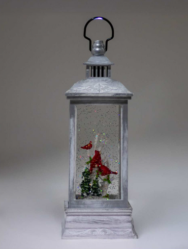 Musical Projecting Glitter Lantern – Cardinals & Tree