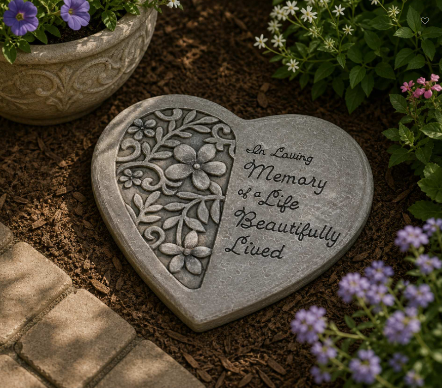 In Loving Memory Heart Stepping Stone