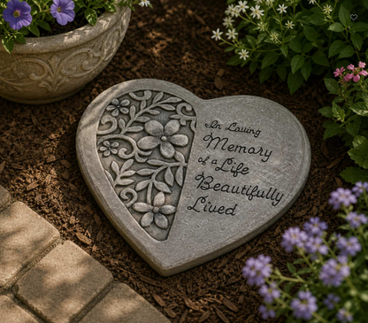 In Loving Memory Heart Stepping Stone