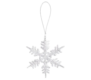 Iced Crystal Snowflake Ornaments – Acrylic Clear Double-Sided (Assorted Shapes)