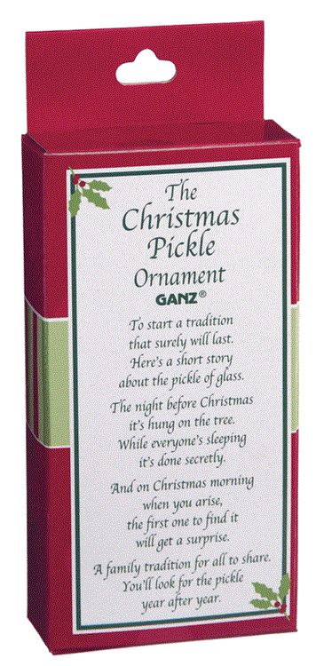 Christmas Pickle Glass Ornament in Window Gift Box