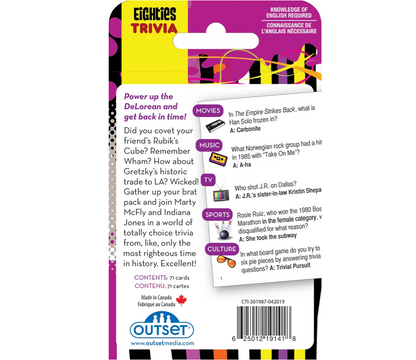 1980s: A Decade of Trivia Card Game – 80s Trivia Game – Ages 12+