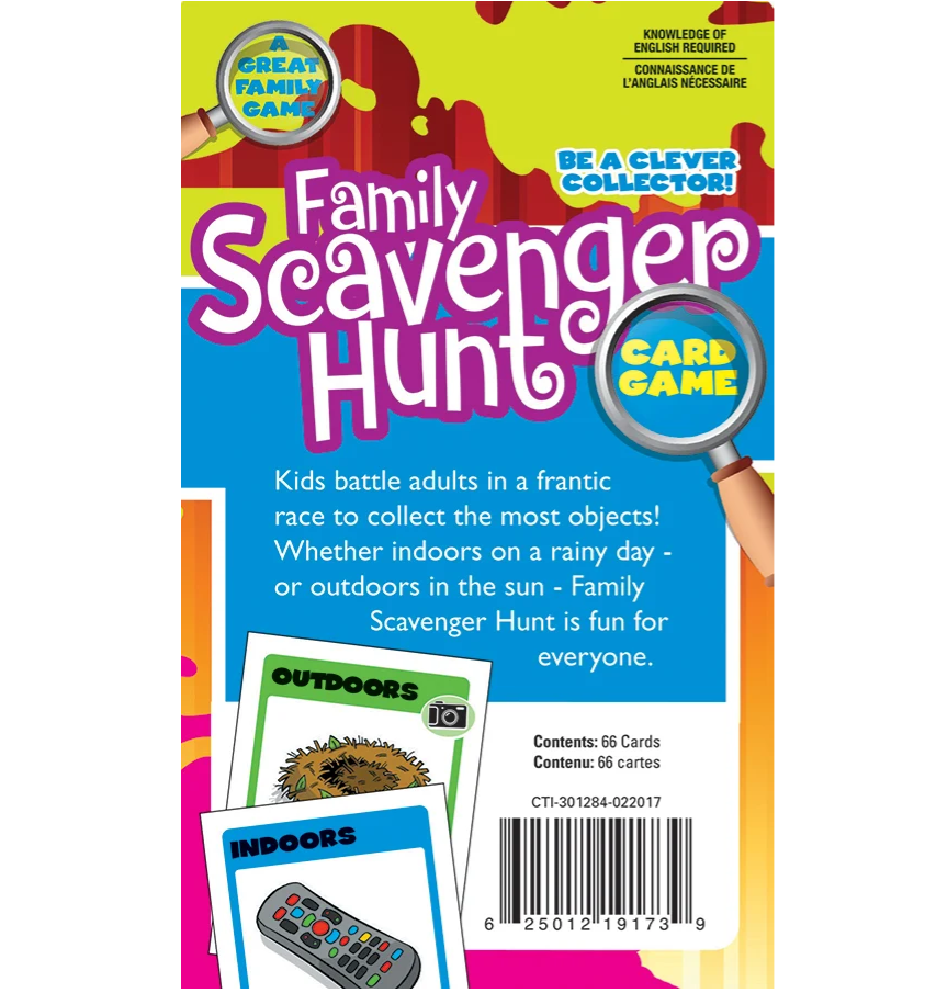 Family Scavenger Hunt Card Game – Indoor & Outdoor Family Fun – Ages 6+