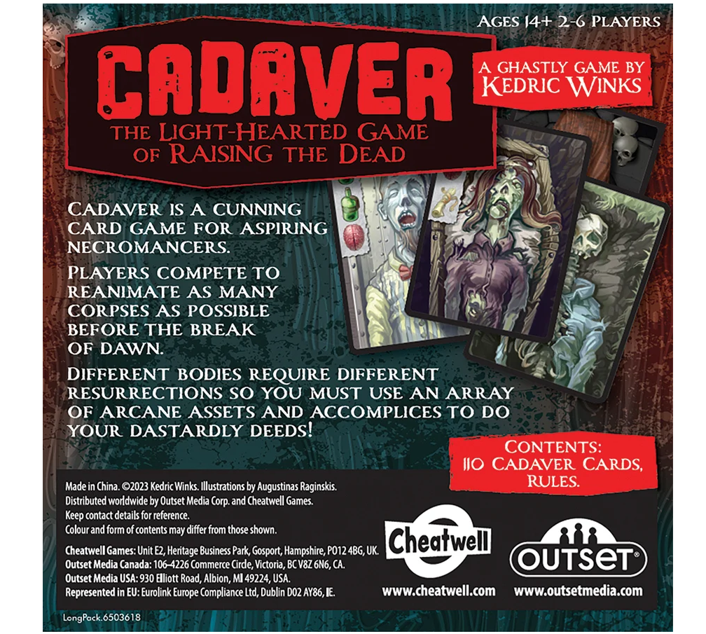 Cadaver Card Game – Necromancer Strategy Game – Ages 14+