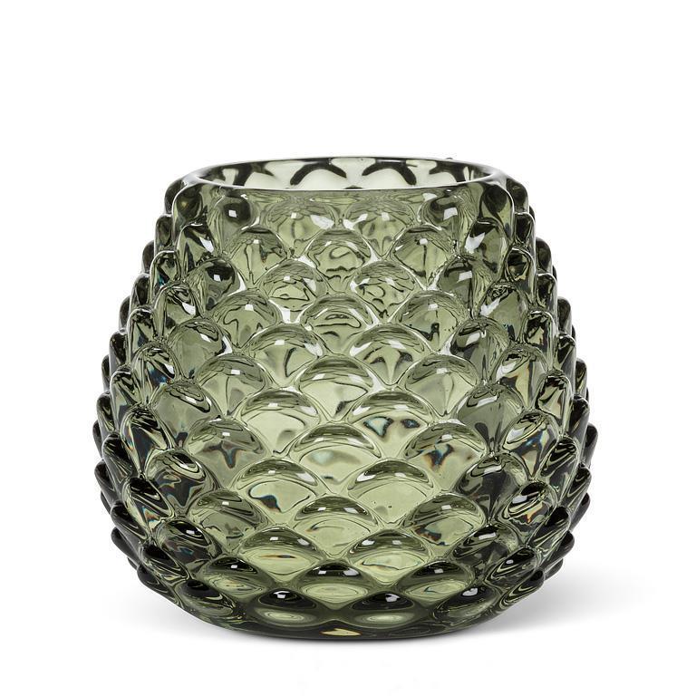 Medium Green Pinecone Tealight Holder – Glass