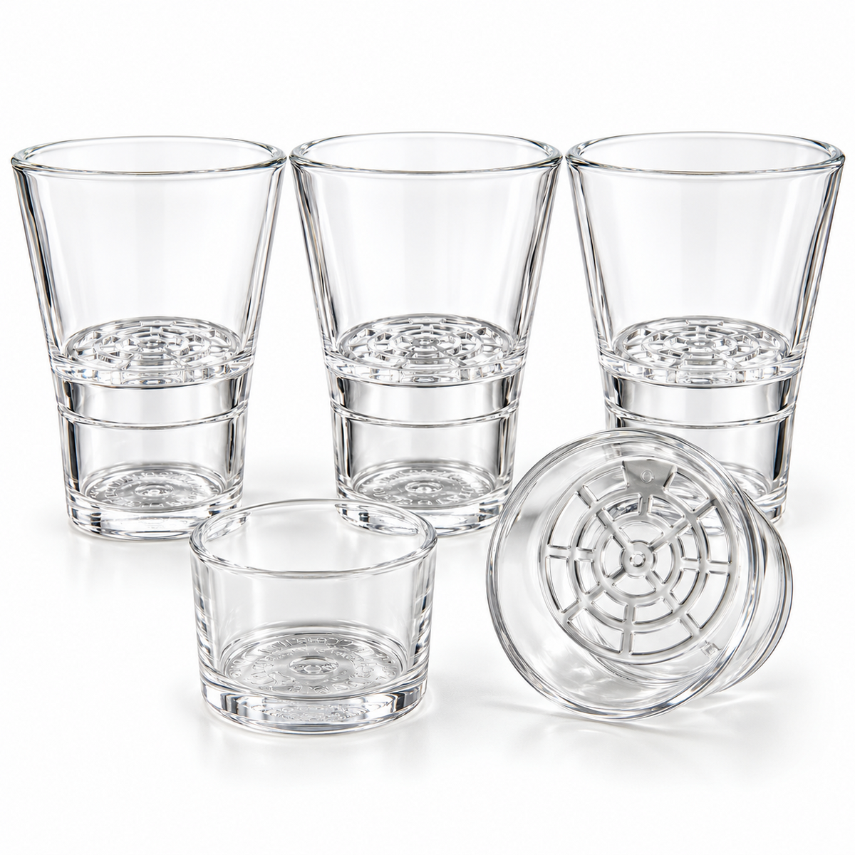 Dry Ice Shot Glasses – Set of 4 – Create a Smoking Drink Effect