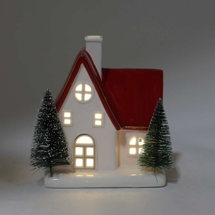Light-Up Porcelain Christmas House