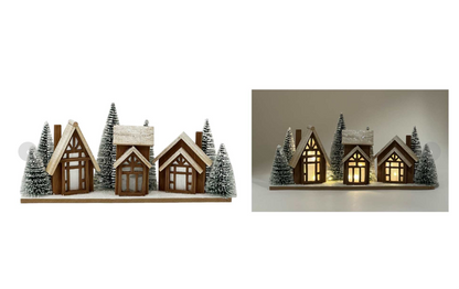 LED Wooden Christmas Village