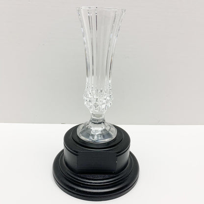 Crystal Vase on Black Wooden Base