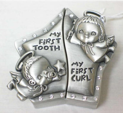 First tooth - First Curl Angel Star Box