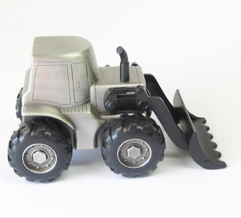 Pewter Finish Bank Backhoe