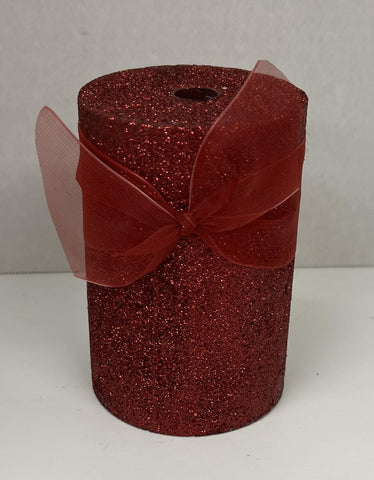 Red Glittered Mini Everlasting Candle