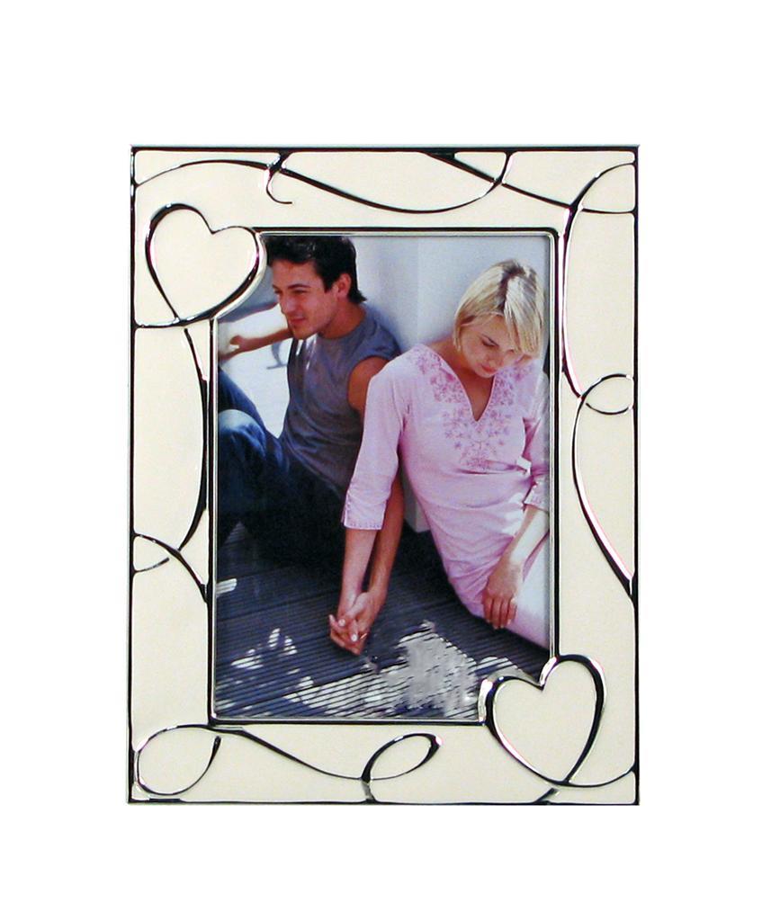 White Wedding Frame – Heart Swirls 5x7