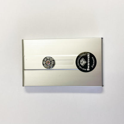 Card Holder Silver with Swarovski Elements