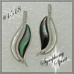 Mother of Pearl and Black Pearl Earrings