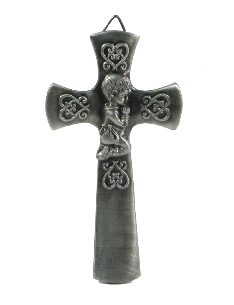 Praying Boy Wall Hanging Cross
