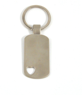 Dog Tag Key Chain – Heart Cutout
