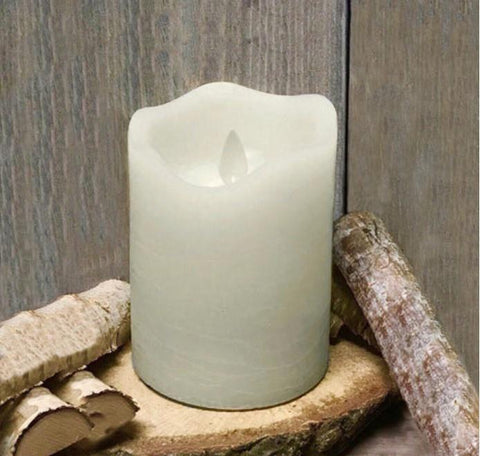 RUSTIC FINISH MOVING FLAME LED PILLAR