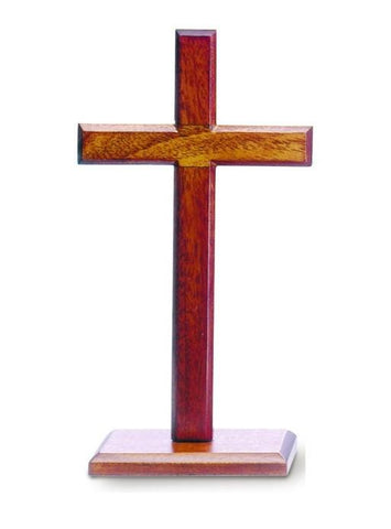 Mahogany Cross on Stand