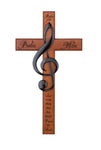 Mahogany Cross with Treble Clef