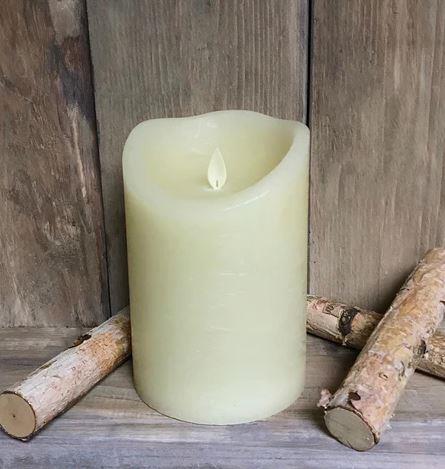 Wave flameless 4”x6” Ivory Candle