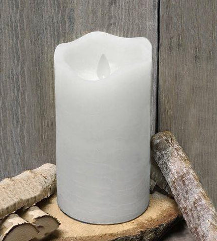 Wave flameless 3”x8” White Candle