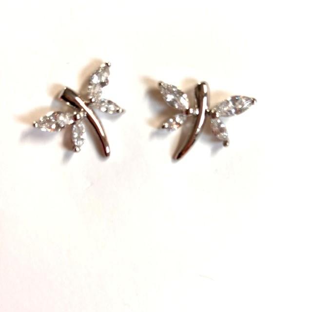 Dragonfly Earrings with Crystal Wings