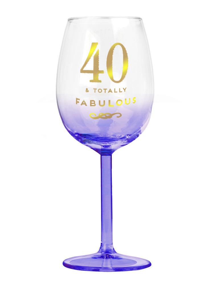 40th Birthday Wine Glass