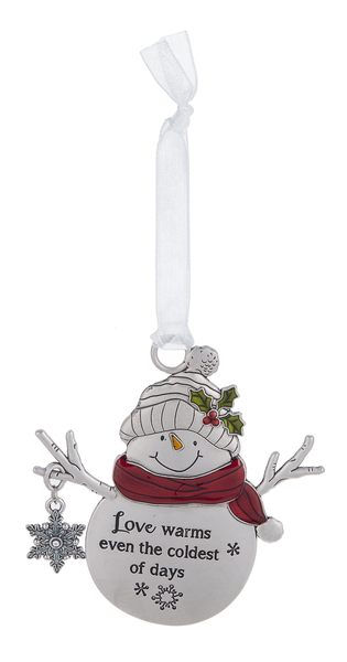 Snowman Ornament - Love Warms