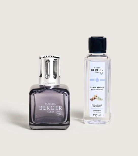 Maison Berger Ice Cube Grey Cube Lamp with Pure White Tea Fragrance