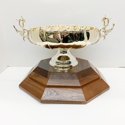 Large Silver Cup on Octogon Base