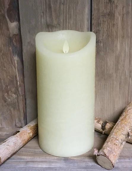 Wave flameless 4"x8" Ivory finish candle