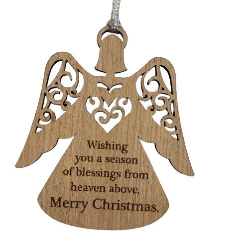 Wooden Angel Wishing You Ornament