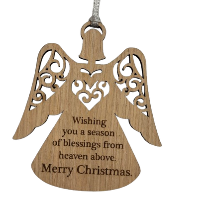 Wooden Angel Wishing You Ornament