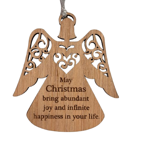 Wooden Angel May Christmas Ornament