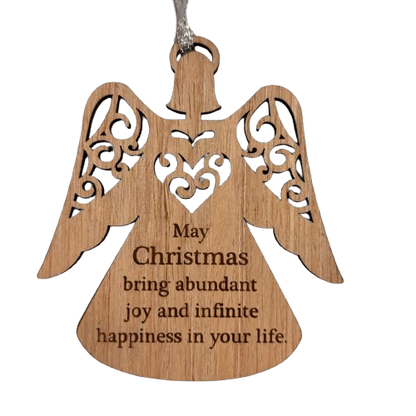Wooden Angel May Christmas Ornament