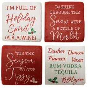 Stone Coaster Set – 4 Christmas Spirits Quotes