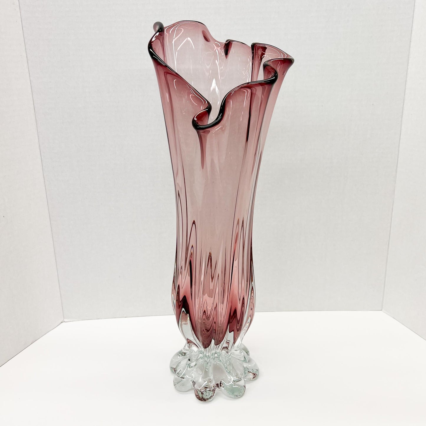 Wavy Top Amethyst Vase