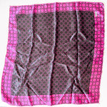 Black and Fushia Small Square Scarf