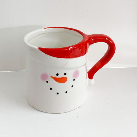 3" H Snowman Face Ball Mug