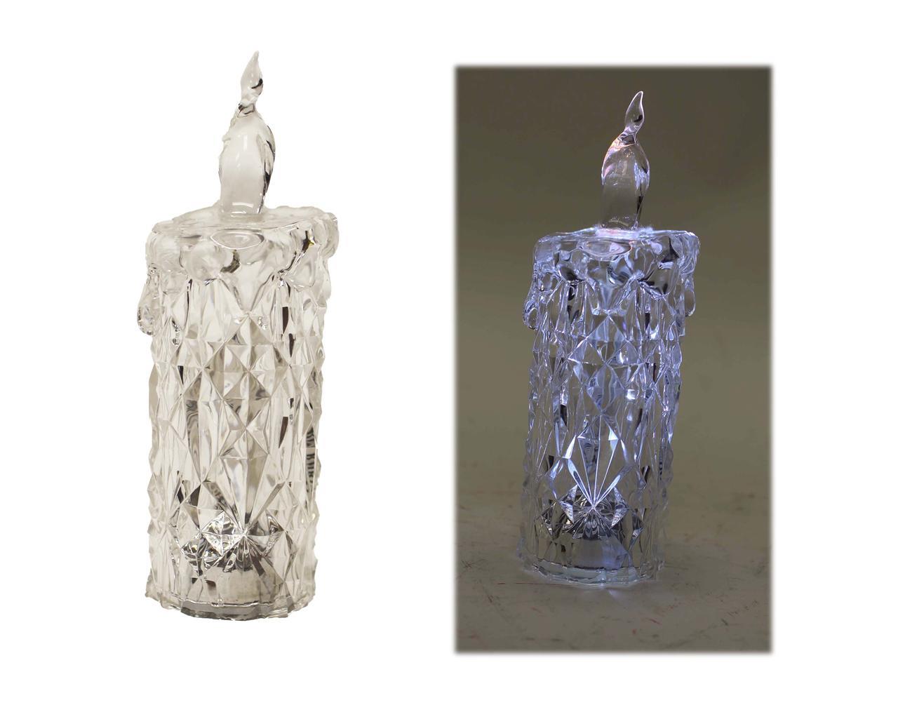 Acrylic LED Crystal-Look Candle 5.5"